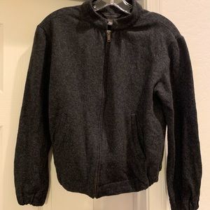 Banana Republic size dark gray wool blend zip up front long sleeve jacket coat